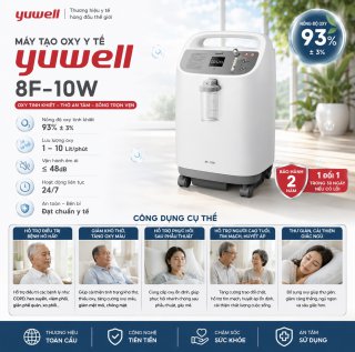 Máy Tạo Oxy Yuwell 8F-10W Chính Hãng – Oxy Tinh Khiết 93% ±3%