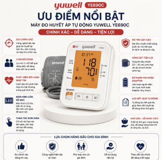 Máy Đo Huyết Áp Tự Động Yuwell YE690C Chính Hãng