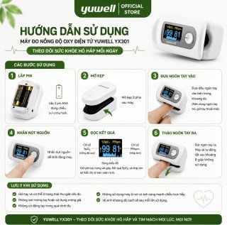 Máy Đo Nồng Độ Oxy Máu Đầu Ngón Tay Yuwell YX301 Chính Hãng
