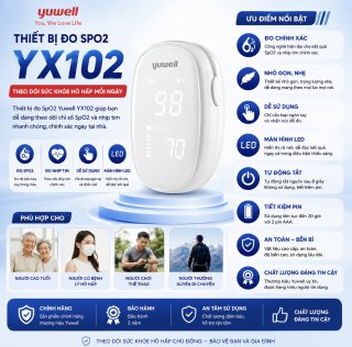 Máy Đo Nồng Độ Oxy Máu Đầu Ngón Tay Yuwell YX102 Chính Hãng