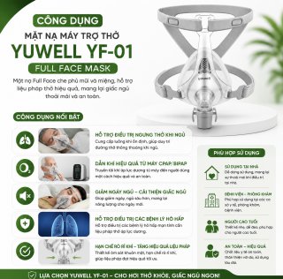 Mặt nạ thở Yuwell YF-01 (Mặt nạ mũi miệng - Full face)