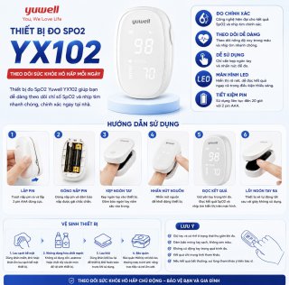 Máy Đo Nồng Độ Oxy Máu Đầu Ngón Tay Yuwell YX102 Chính Hãng