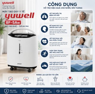 Máy Tạo Oxy Yuwell 8F-5AW Chính Hãng – Oxy Tinh Khiết