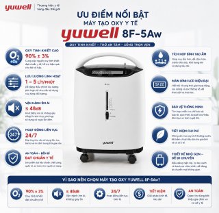 Máy Tạo Oxy Yuwell 8F-5AW Chính Hãng – Oxy Tinh Khiết
