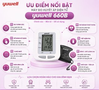 Máy đo huyết áp bắp tay điện tử Yuwell YE660B