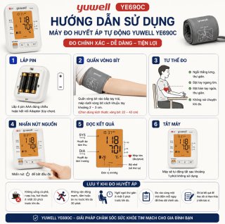 Máy Đo Huyết Áp Tự Động Yuwell YE690C Chính Hãng