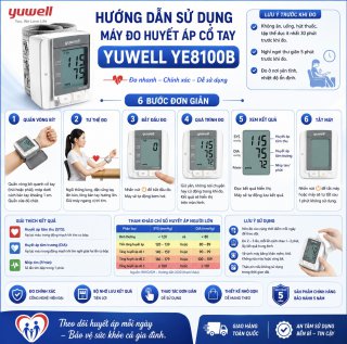 Máy Đo Huyết Áp Cổ Tay Yuwell YE8100B Chính Hãng