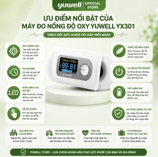 Máy Đo Nồng Độ Oxy Máu Đầu Ngón Tay Yuwell YX301 Chính Hãng