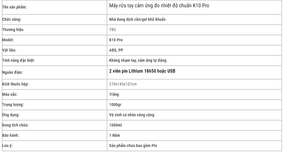 MÁY RỬA TAY CẢM ỨNG ECOVY CÓ ĐO NHIỆT ĐỘ K10 PRO