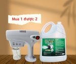 Combo Súng Phun Khói Khử Mùi Khử Khuẩn Đa Năng Có Đèn LED Blue Macgic, Nano Xclear 5L