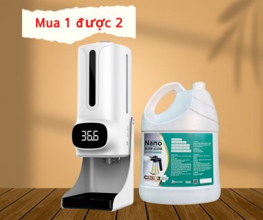Combo MÁY ĐO THÂN NHIỆT K9 PRO PLUS RỬA TAY KHỬ KHUẨN UV, Nano Xclear 5L