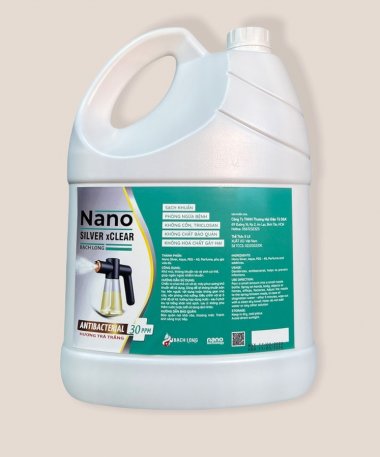 DUNG DỊCH PHUN SƯƠNG DIỆT KHỬ KHUẨN NANO SILVER XCLEAR 5 LÍT