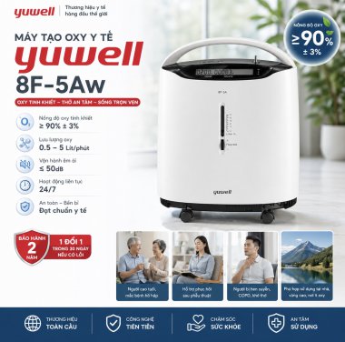 Máy Tạo Oxy Yuwell 8F-5AW Chính Hãng – Oxy Tinh Khiết