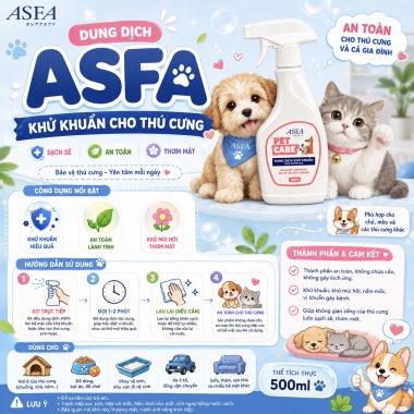 Xịt Khử Mùi, Diệt Khuẩn Cho Thú Cưng ASFA Pet Care 500ml